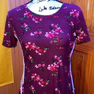 Rue21, Floral Print, Plum Purple, T-Shirt Dress, Size M